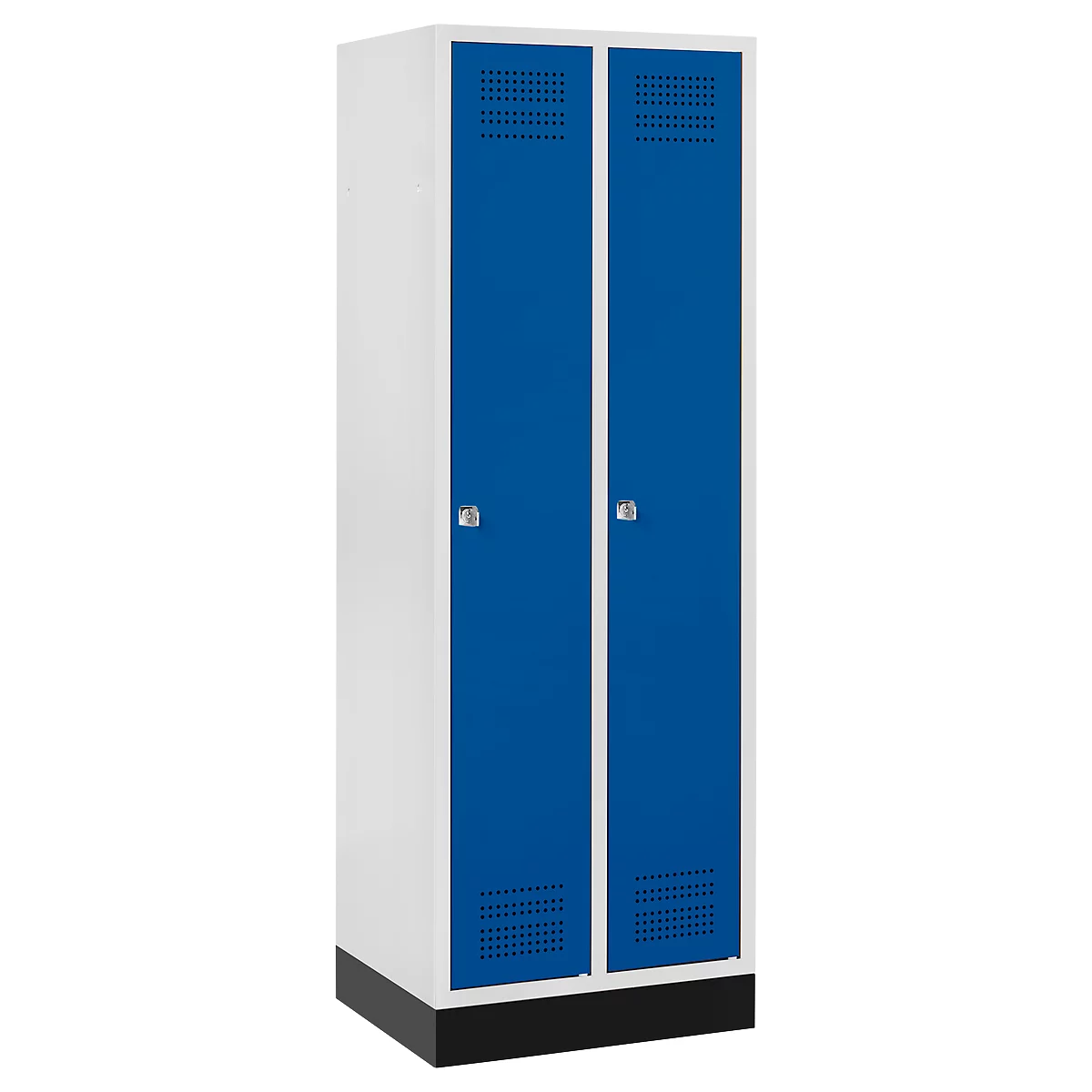 Schäfer Shop Genius Kledinglocker met fitting, 2 compartimenten, cilinderslot, lichtgrijs/gentiaanblauw