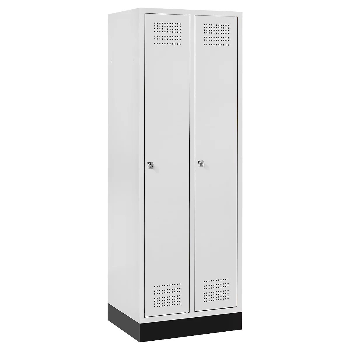 Schäfer Shop Genius Kledinglocker met fitting, 2 compartimenten, cilinderslot, lichtgrijs/lichtgrijs