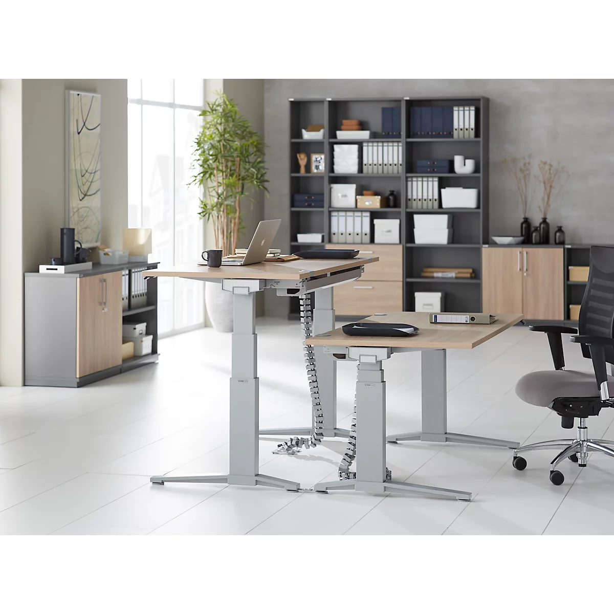 Schäfer Shop Genius legbord TETRIS WOOD, 6 OH, hoogte incl. glijders, B 400 mm, grafiet