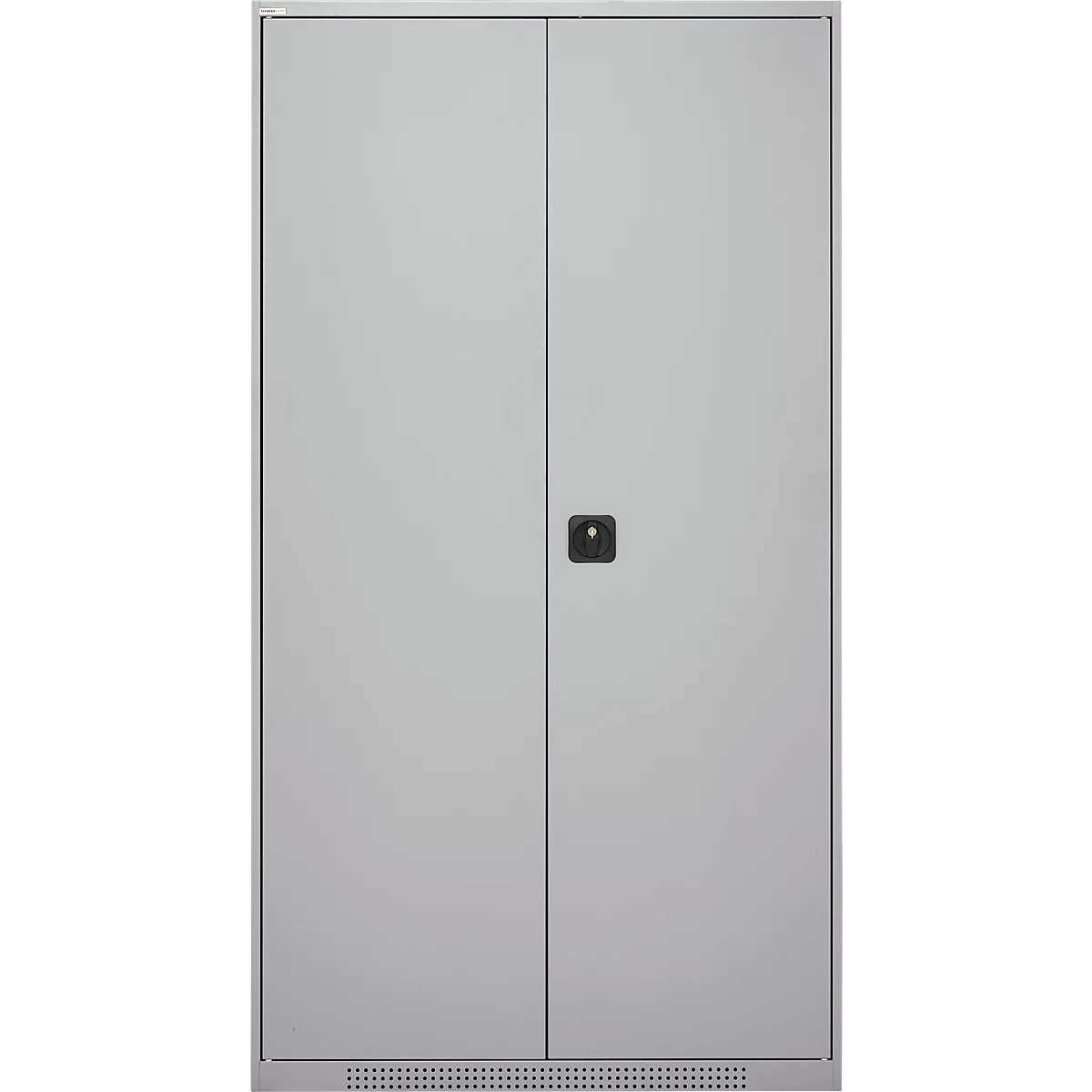 Schäfer Shop Genius Magazinschrank FS, 5 OH, abschließbar, 10 Fachböden, 2 Lochrasterplatten, bis 450 kg, B 1055 x T 520 x H 1950 mm, weißalu/weißalu