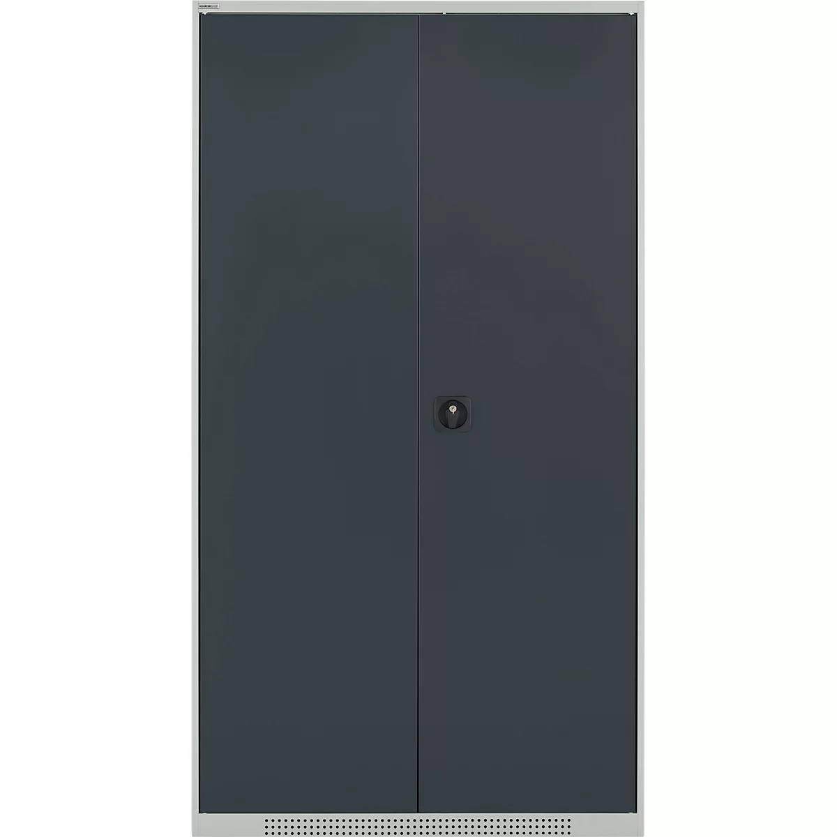 Schäfer Shop Genius materiaalkast FS, 5 OH, afsluitbaar, 4 legborden/12 laden, tot 450 kg, B 1055 x D 520 x H 1950 mm, staal, lichtgrijs/antracietgrijs