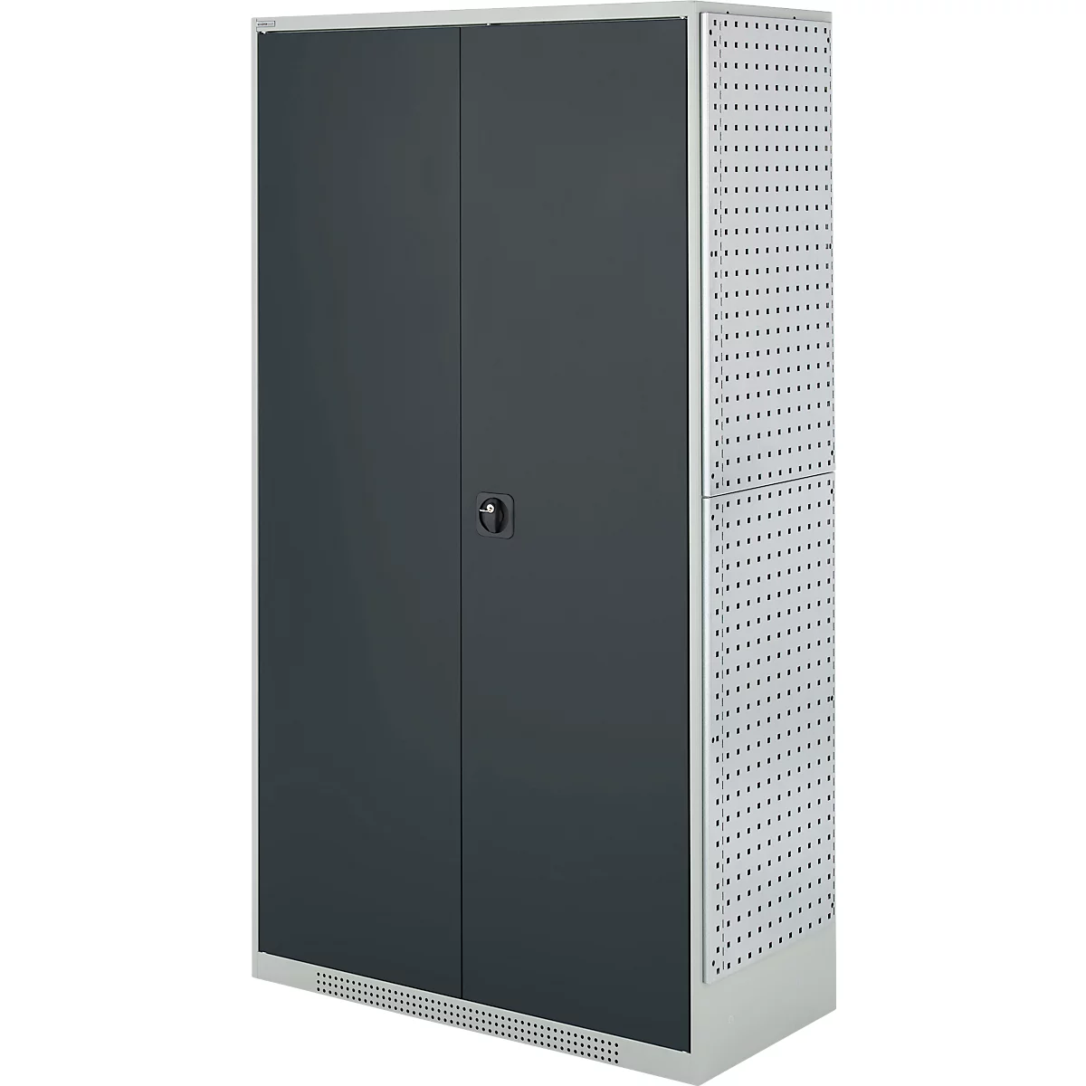 Schäfer Shop Genius materiaalkast FS, 5 OH, afsluitbaar, 4 legborden/12 laden, tot 450 kg, B 1055 x D 520 x H 1950 mm, staal, lichtgrijs/antracietgrijs