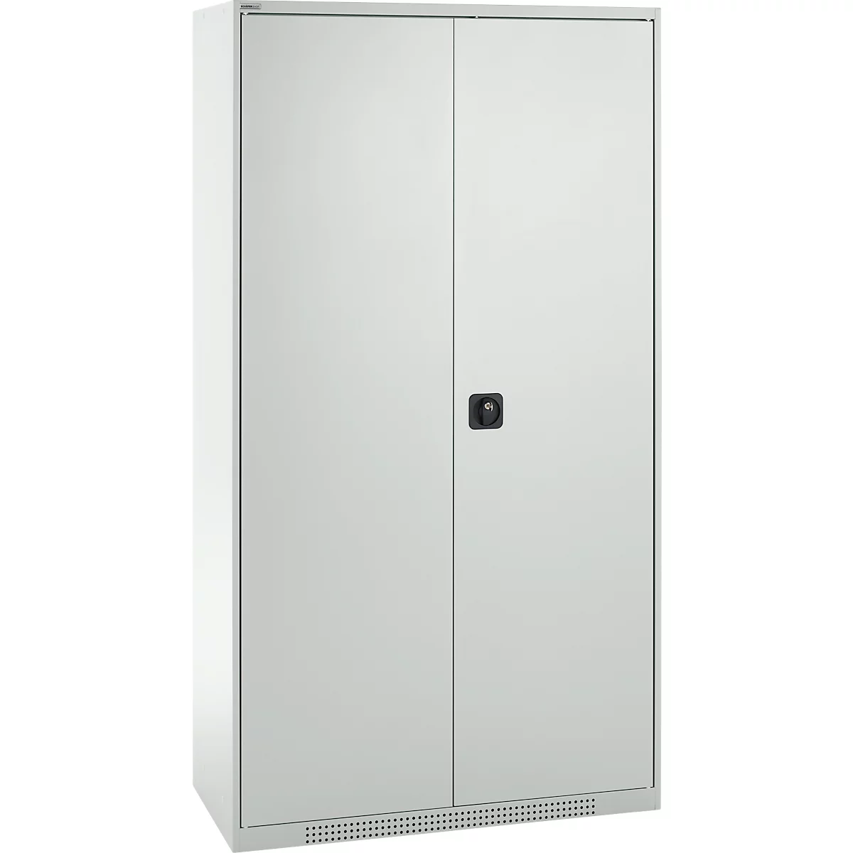Schäfer Shop Genius Mehrzweckschrank FS, modular, abschließbar, mit Mittelwand, 4 Fachböden, B 1055 x T 520 x H 1950 mm, lichtgrau