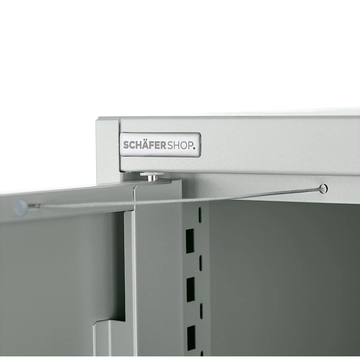 Schäfer Shop Genius Mehrzweckschrank FS, modular, abschließbar, mit Mittelwand, 4 Fachböden, B 1055 x T 520 x H 1950 mm, lichtgrau