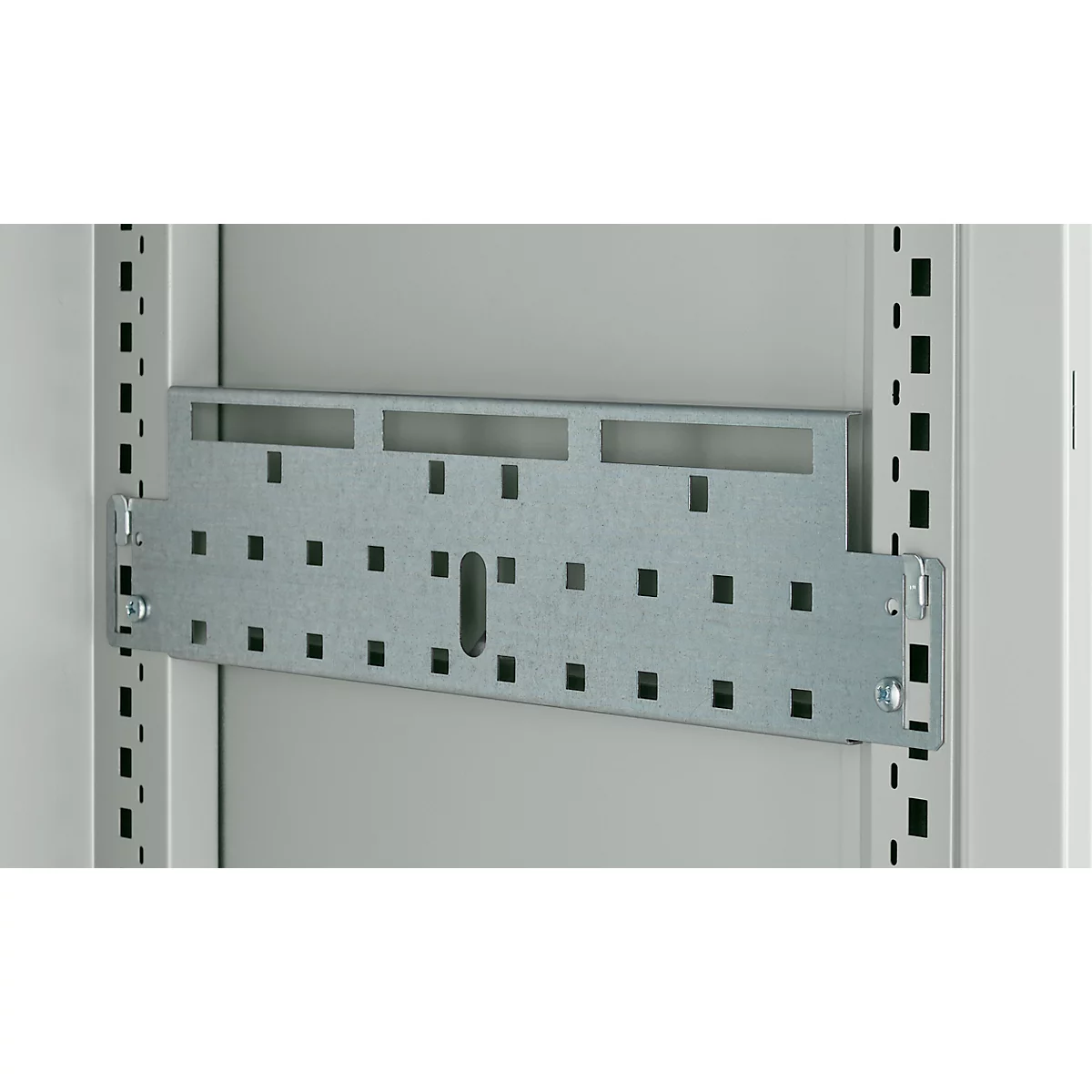 Schäfer Shop Genius Mehrzweckschrank FS, modular, abschließbar, mit Mittelwand, 4 Fachböden, B 1055 x T 520 x H 1950 mm, lichtgrau