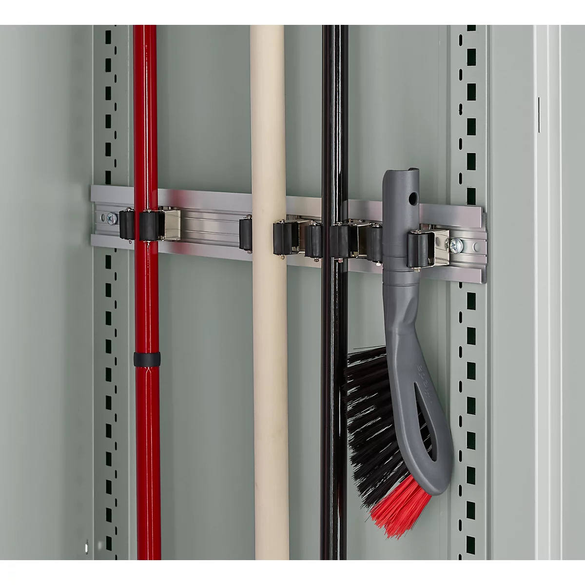 Schäfer Shop Genius Mehrzweckschrank FS, modular, abschließbar, mit Mittelwand, 4 Fachböden, B 1055 x T 520 x H 1950 mm, lichtgrau