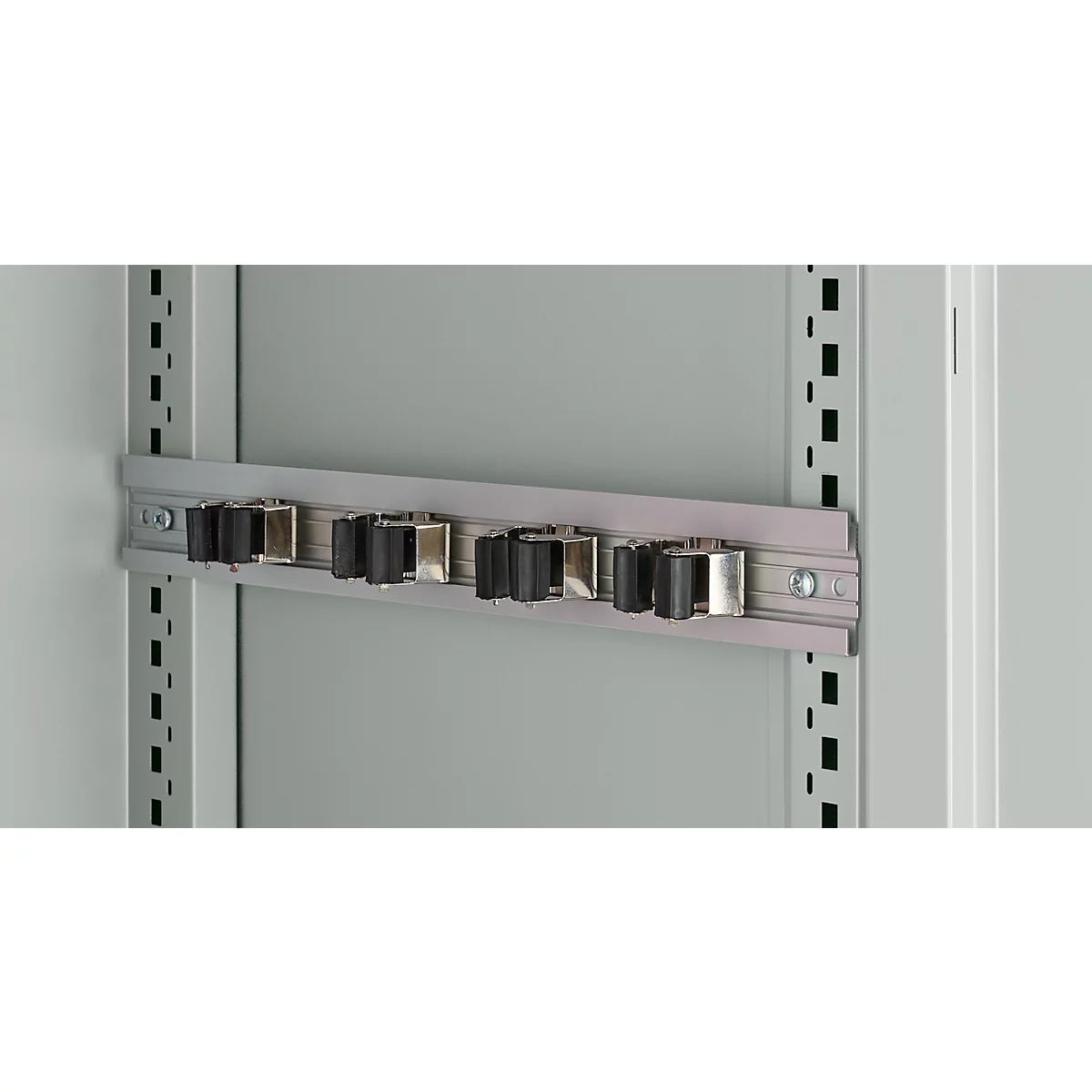 Schäfer Shop Genius Mehrzweckschrank FS, modular, abschließbar, mit Mittelwand, 4 Fachböden, B 1055 x T 520 x H 1950 mm, lichtgrau