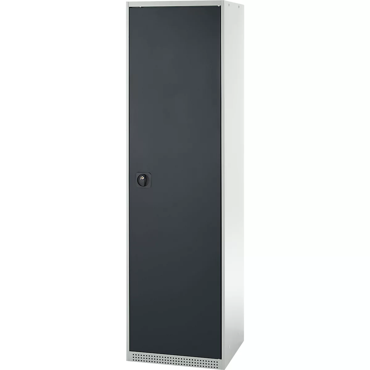 Schäfer Shop Genius Mehrzweckschrank FS, modular, individuell erweiterbar, 2 Fachböden, bis 250 kg, B 545 x T 520 x H 1950 mm, Stahl, lichtgrau/anthrazitgrau