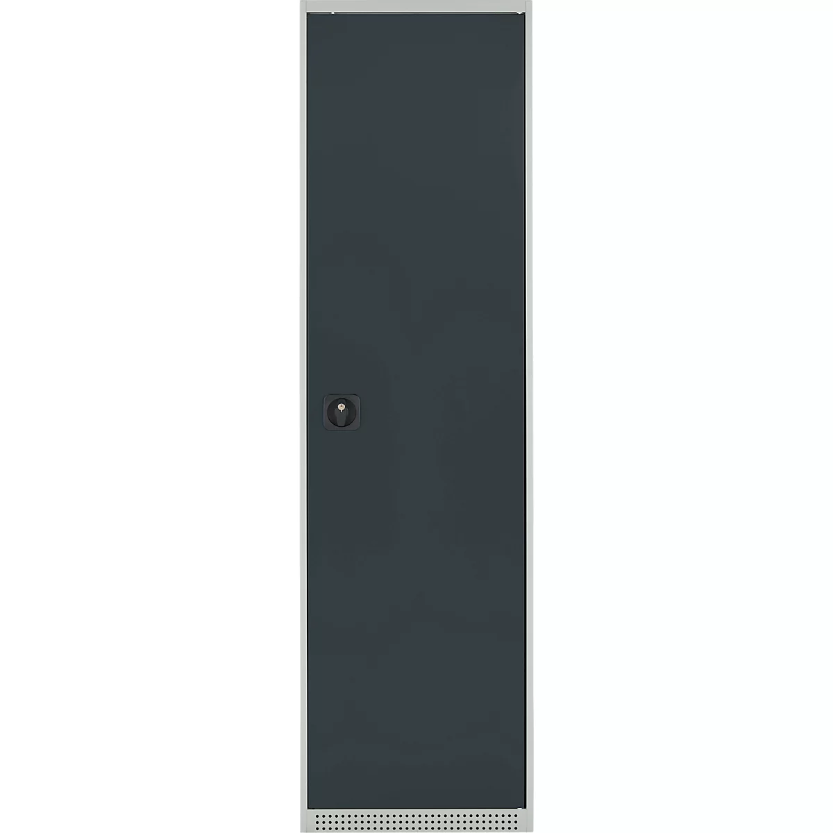 Schäfer Shop Genius Mehrzweckschrank FS, modular, individuell erweiterbar, 2 Fachböden, bis 250 kg, B 545 x T 520 x H 1950 mm, Stahl, lichtgrau/anthrazitgrau