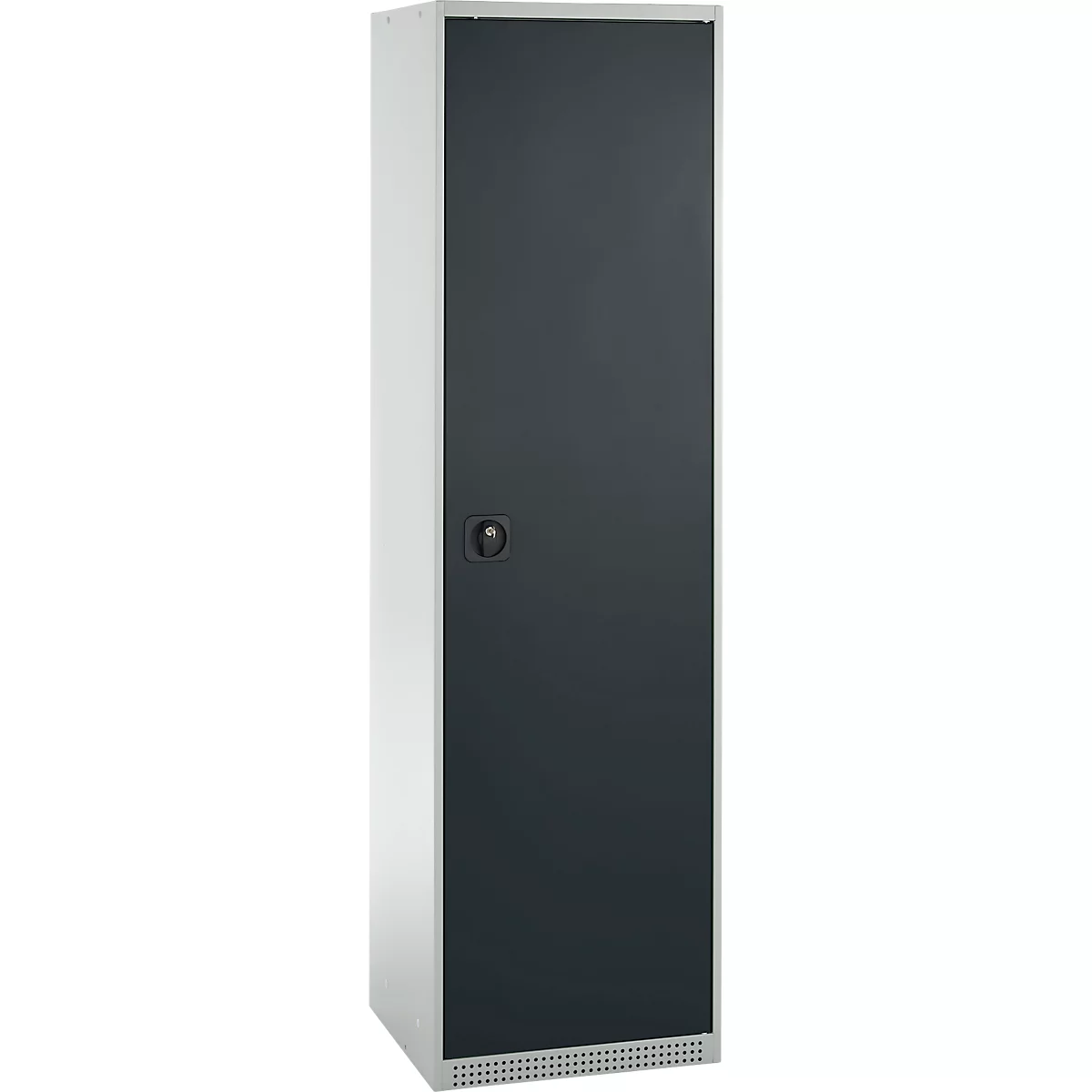 Schäfer Shop Genius Mehrzweckschrank FS, modular, individuell erweiterbar, 2 Fachböden, bis 250 kg, B 545 x T 520 x H 1950 mm, Stahl, lichtgrau/anthrazitgrau