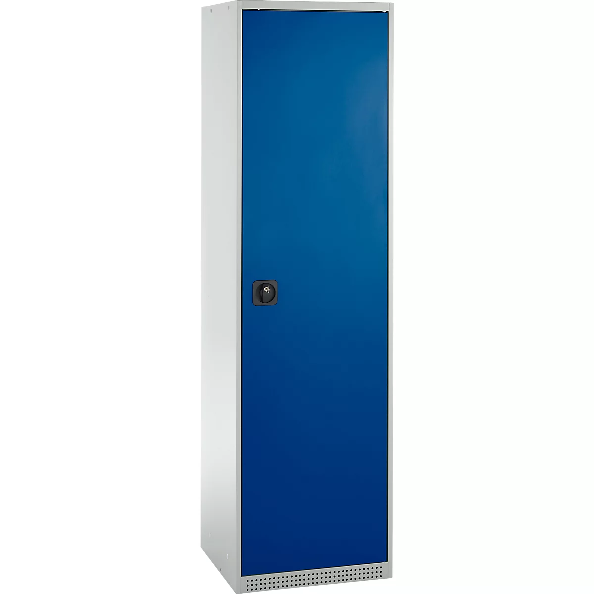 Schäfer Shop Genius Mehrzweckschrank FS, modular, individuell erweiterbar, 2 Fachböden, bis 250 kg, B 545 x T 520 x H 1950 mm, Stahl, lichtgrau/enzianblau