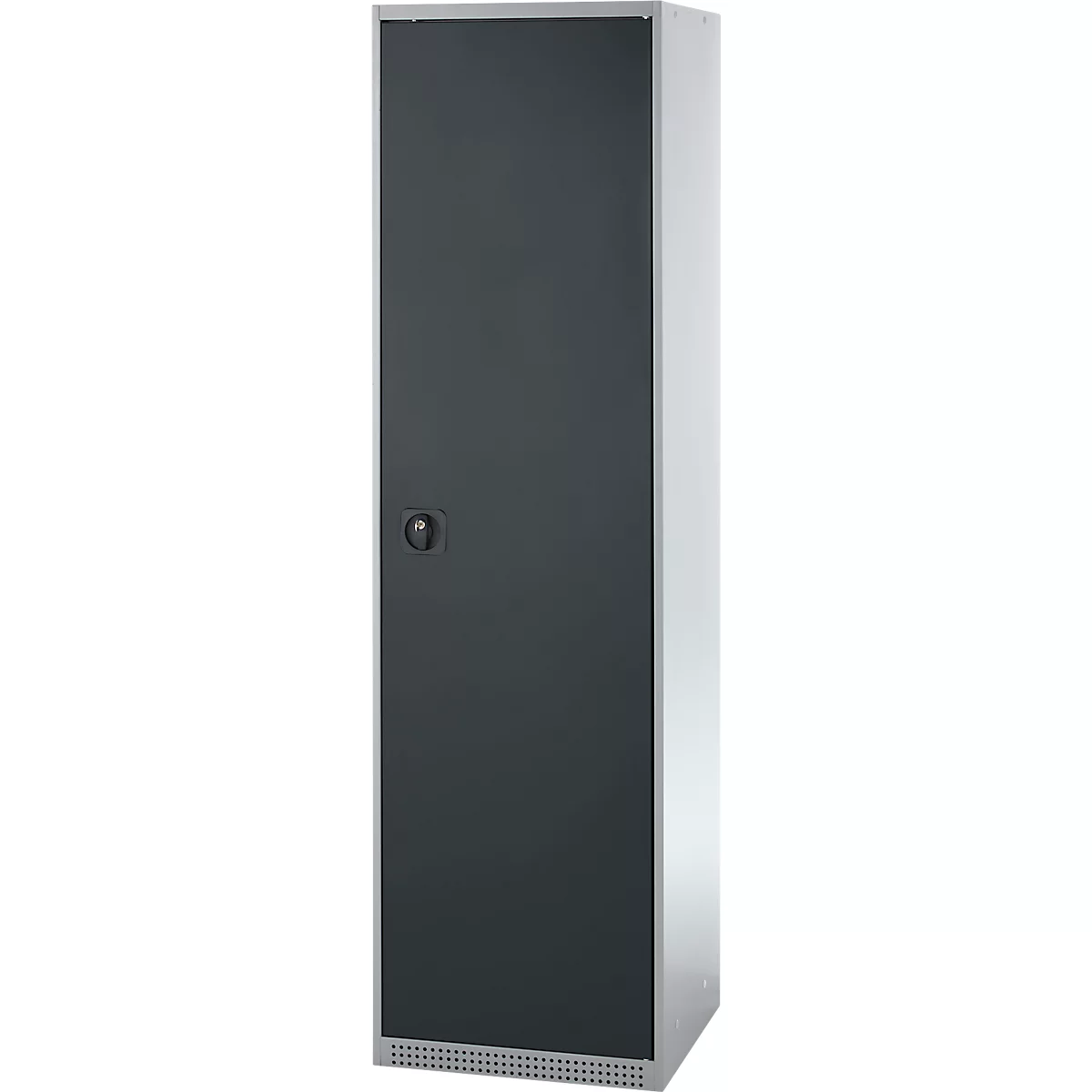 Schäfer Shop Genius Mehrzweckschrank FS, modular, individuell erweiterbar, 2 Fachböden, bis 250 kg, B 545 x T 520 x H 1950 mm, Stahl, weißaluminium/anthrazitgrau