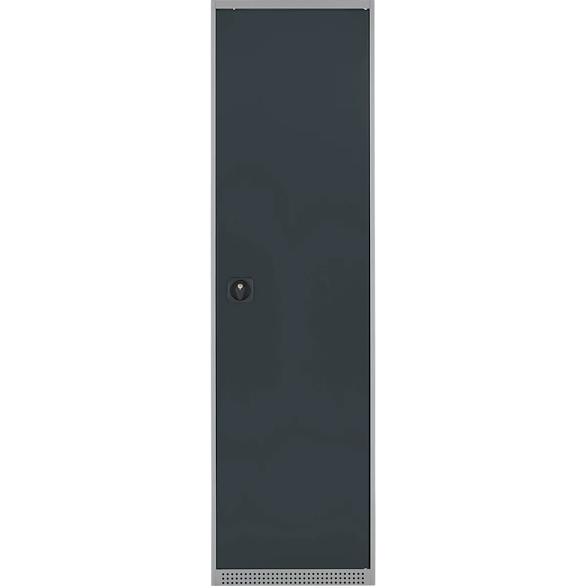 Schäfer Shop Genius Mehrzweckschrank FS, modular, individuell erweiterbar, 2 Fachböden, bis 250 kg, B 545 x T 520 x H 1950 mm, Stahl, weißaluminium/anthrazitgrau