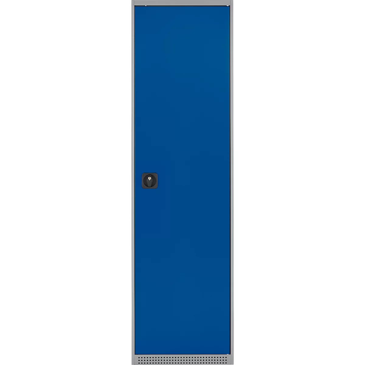 Schäfer Shop Genius Mehrzweckschrank FS, modular, individuell erweiterbar, 2 Fachböden, bis 250 kg, B 545 x T 520 x H 1950 mm, Stahl, weißaluminium/enzianblau