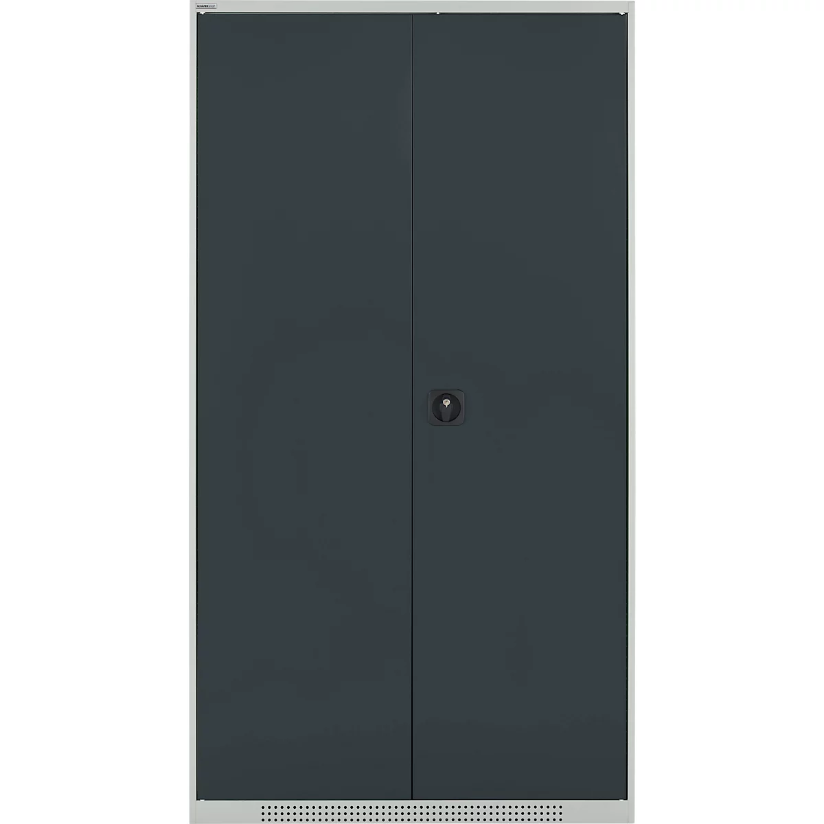 Schäfer Shop Genius Mehrzweckschrank FS, modular, indivuduell erweiterbar, Mittelwand, 4 Fachböden, bis 450 kg, B 1055 x T 520 x H 1950 mm, lichtgrau/anthrazitgrau