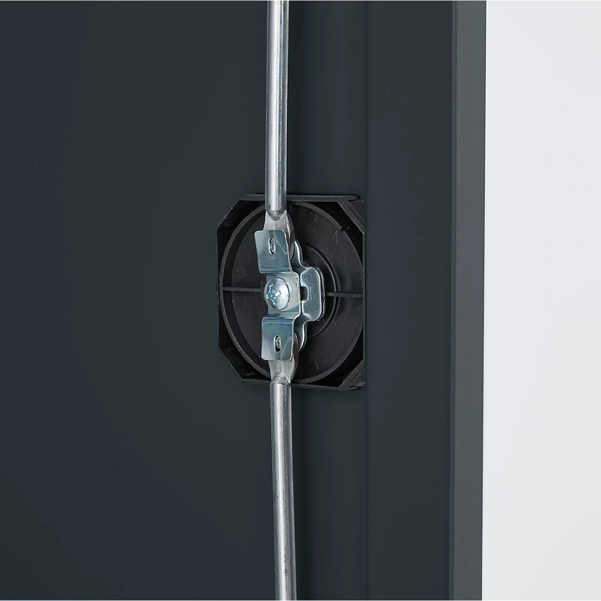 Schäfer Shop Genius Mehrzweckschrank FS, modular, indivuduell erweiterbar, Mittelwand, 4 Fachböden, bis 450 kg, B 1055 x T 520 x H 1950 mm, lichtgrau/anthrazitgrau