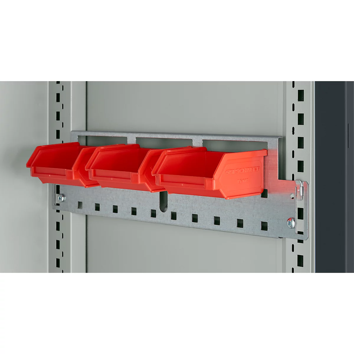 Schäfer Shop Genius Mehrzweckschrank FS, modular, indivuduell erweiterbar, Mittelwand, 4 Fachböden, bis 450 kg, B 1055 x T 520 x H 1950 mm, lichtgrau/anthrazitgrau