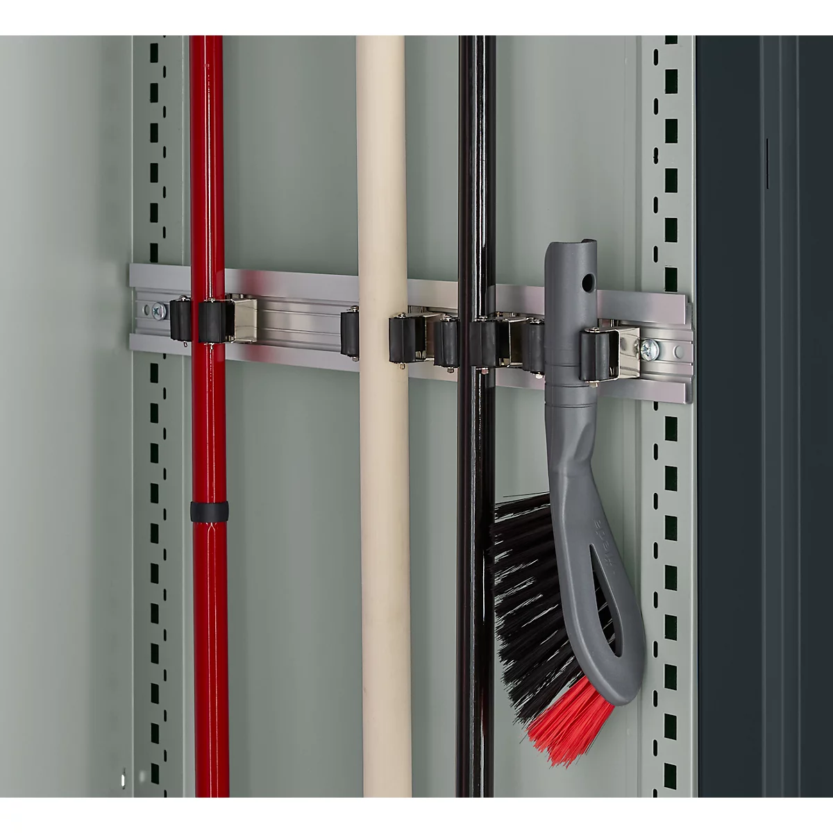 Schäfer Shop Genius Mehrzweckschrank FS, modular, indivuduell erweiterbar, Mittelwand, 4 Fachböden, bis 450 kg, B 1055 x T 520 x H 1950 mm, lichtgrau/anthrazitgrau