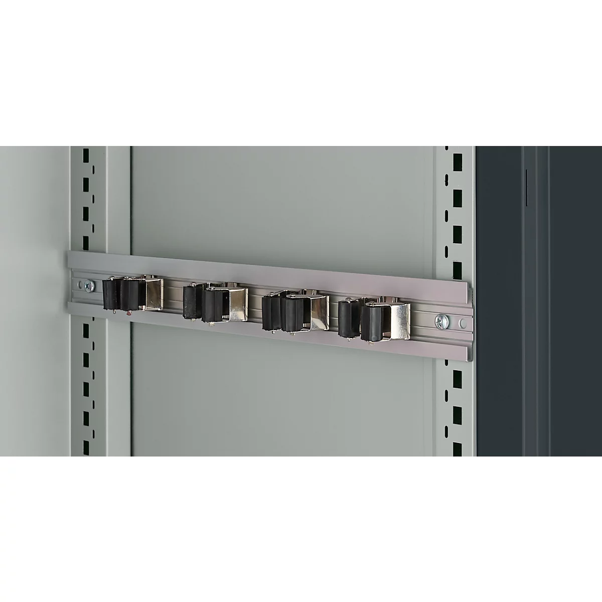 Schäfer Shop Genius Mehrzweckschrank FS, modular, indivuduell erweiterbar, Mittelwand, 4 Fachböden, bis 450 kg, B 1055 x T 520 x H 1950 mm, lichtgrau/anthrazitgrau