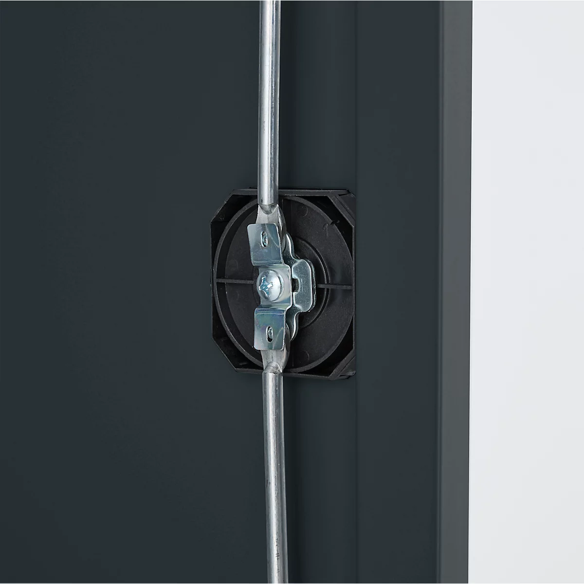Schäfer Shop Genius Mehrzweckschrank FS, modular, indivuduell erweiterbar, Mittelwand, 4 Fachböden, bis 450 kg, B 1055 x T 520 x H 1950 mm, weißalu/anthrazitgrau