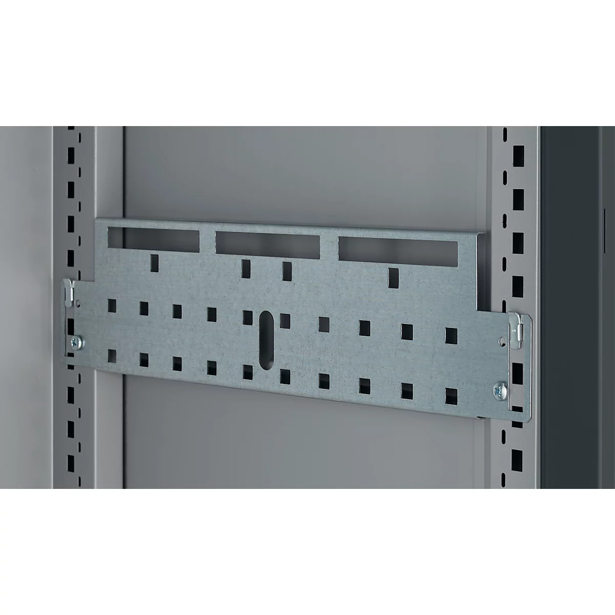 Schäfer Shop Genius Mehrzweckschrank FS, modular, indivuduell erweiterbar, Mittelwand, 4 Fachböden, bis 450 kg, B 1055 x T 520 x H 1950 mm, weißalu/anthrazitgrau