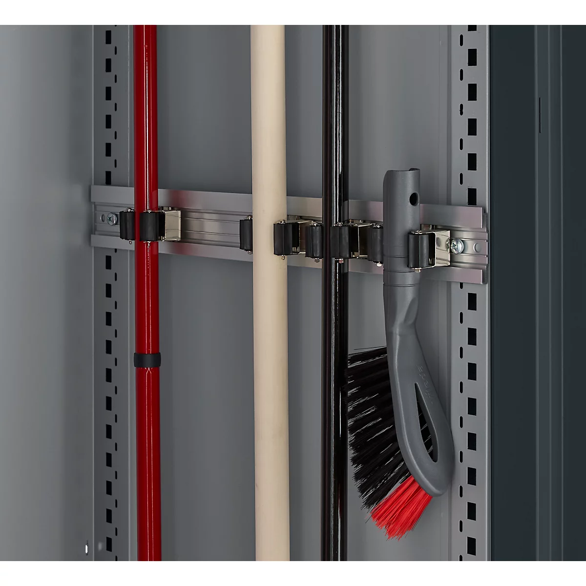Schäfer Shop Genius Mehrzweckschrank FS, modular, indivuduell erweiterbar, Mittelwand, 4 Fachböden, bis 450 kg, B 1055 x T 520 x H 1950 mm, weißalu/anthrazitgrau