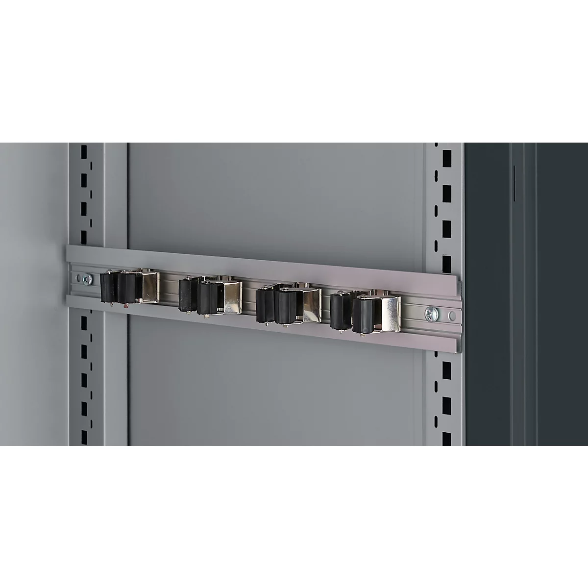 Schäfer Shop Genius Mehrzweckschrank FS, modular, indivuduell erweiterbar, Mittelwand, 4 Fachböden, bis 450 kg, B 1055 x T 520 x H 1950 mm, weißalu/anthrazitgrau