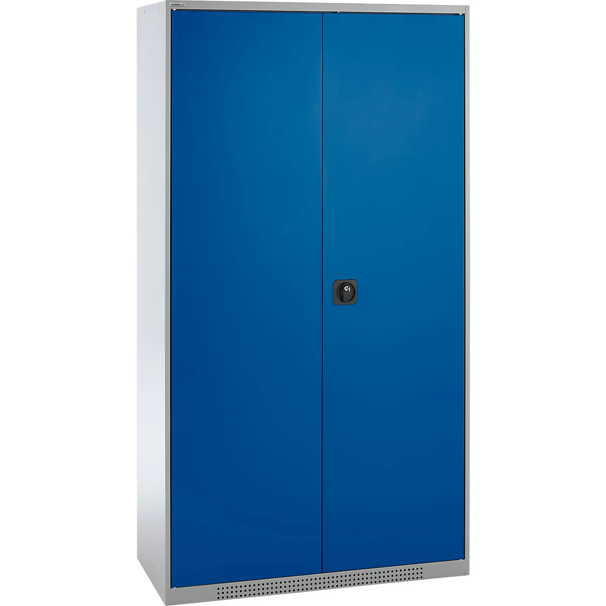 Schäfer Shop Genius Mehrzweckschrank FS, modular, indivuduell erweiterbar, Mittelwand, 4 Fachböden, bis 450 kg, B 1055 x T 520 x H 1950 mm, weißalu/enzianblau