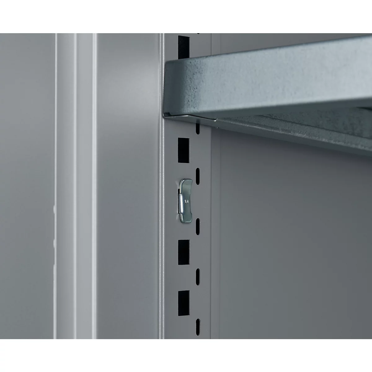 Schäfer Shop Genius Mehrzweckschrank FS, modular, indivuduell erweiterbar, Mittelwand, 4 Fachböden, bis 450 kg, B 1055 x T 520 x H 1950 mm, weißalu/weißalu