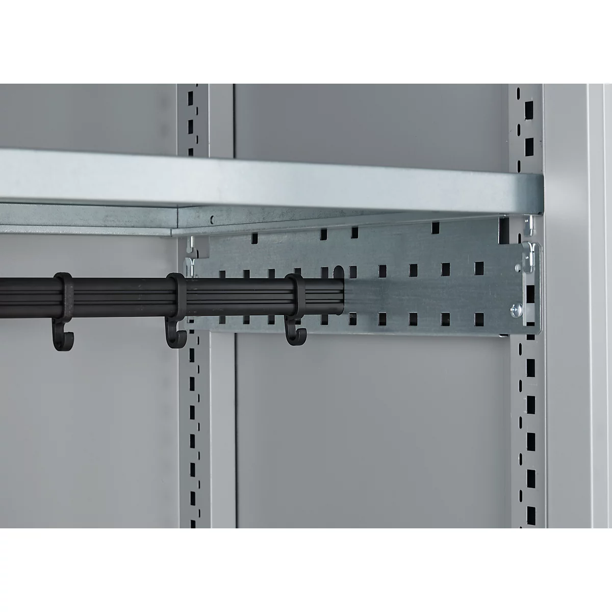 Schäfer Shop Genius Mehrzweckschrank FS, modular, indivuduell erweiterbar, Mittelwand, 4 Fachböden, bis 450 kg, B 1055 x T 520 x H 1950 mm, weißalu/weißalu