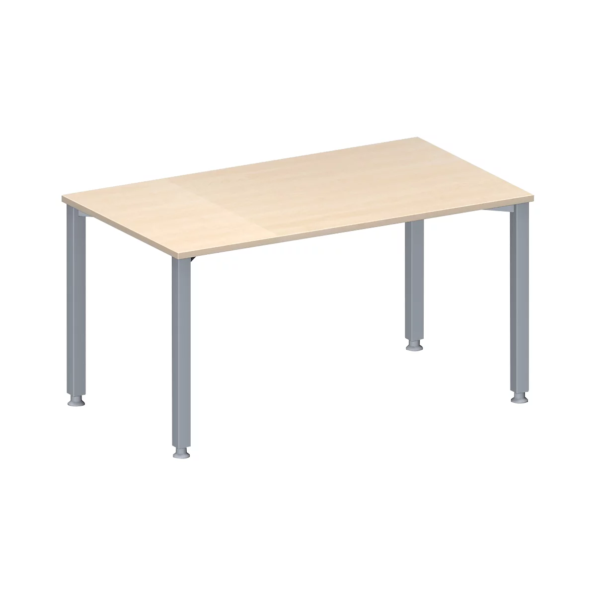 Schäfer Shop Genius Mesa de reuniones MODENA FLEX, ajustable en altura, forma rectangular, 4 patas de tubo cuadrado, An 1400 x P 800 mm, acabado en arce