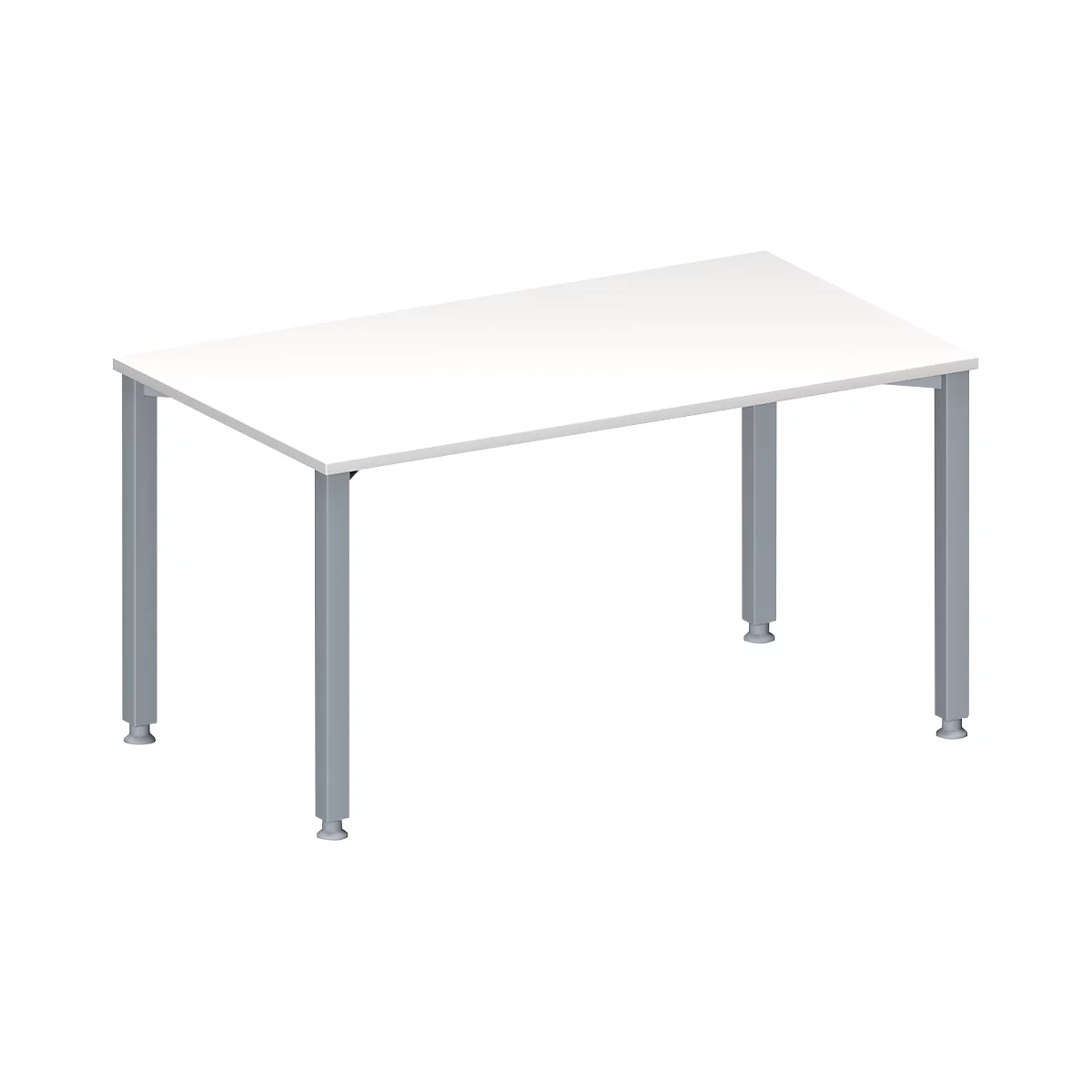 Schäfer Shop Genius Mesa de reuniones MODENA FLEX, ajustable en altura, forma rectangular, 4 patas de tubo cuadrado, An 1400 x P 800 mm, blanco