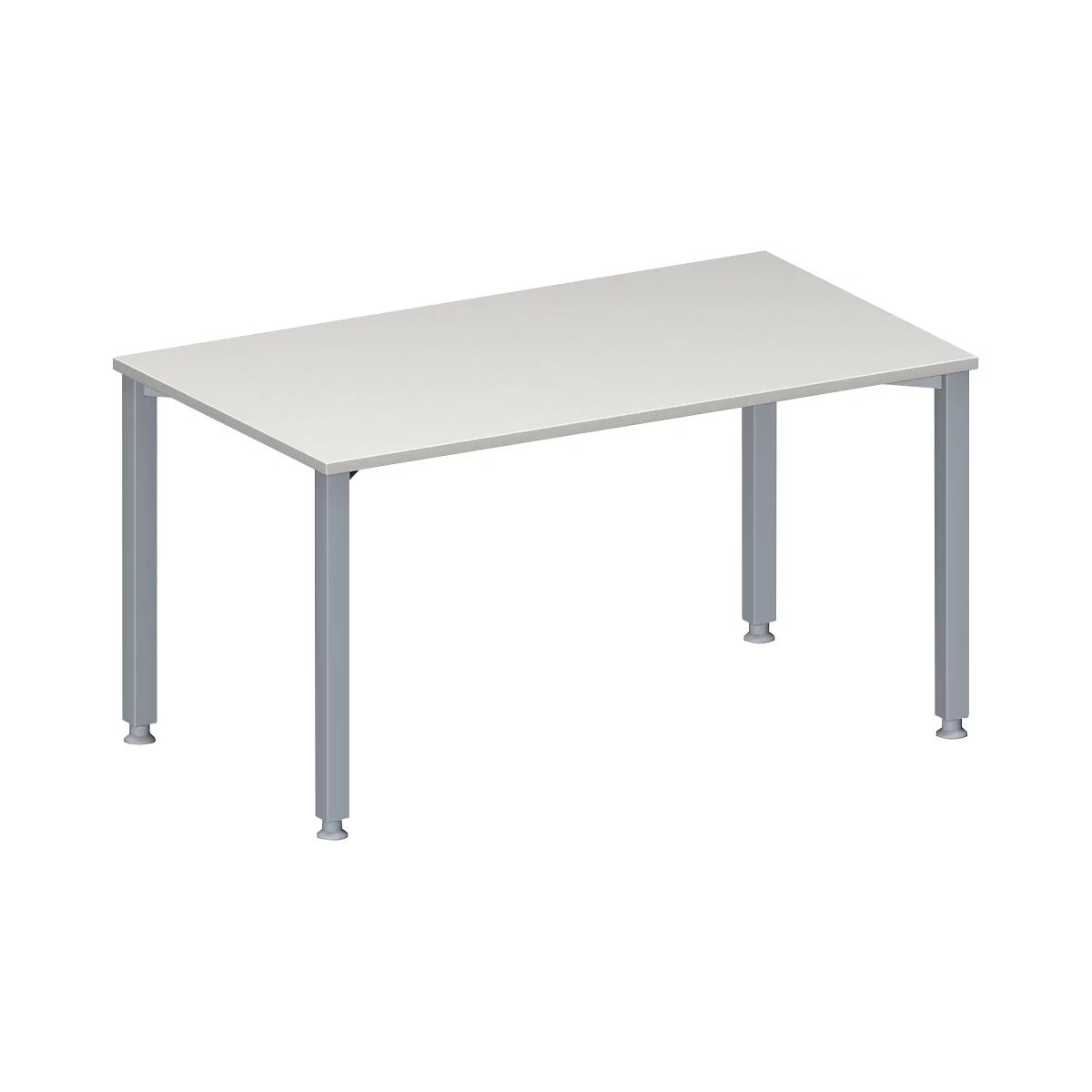 Schäfer Shop Genius Mesa de reuniones MODENA FLEX, ajustable en altura, forma rectangular, 4 patas de tubo cuadrado, An 1400 x P 800 mm, gris luminoso