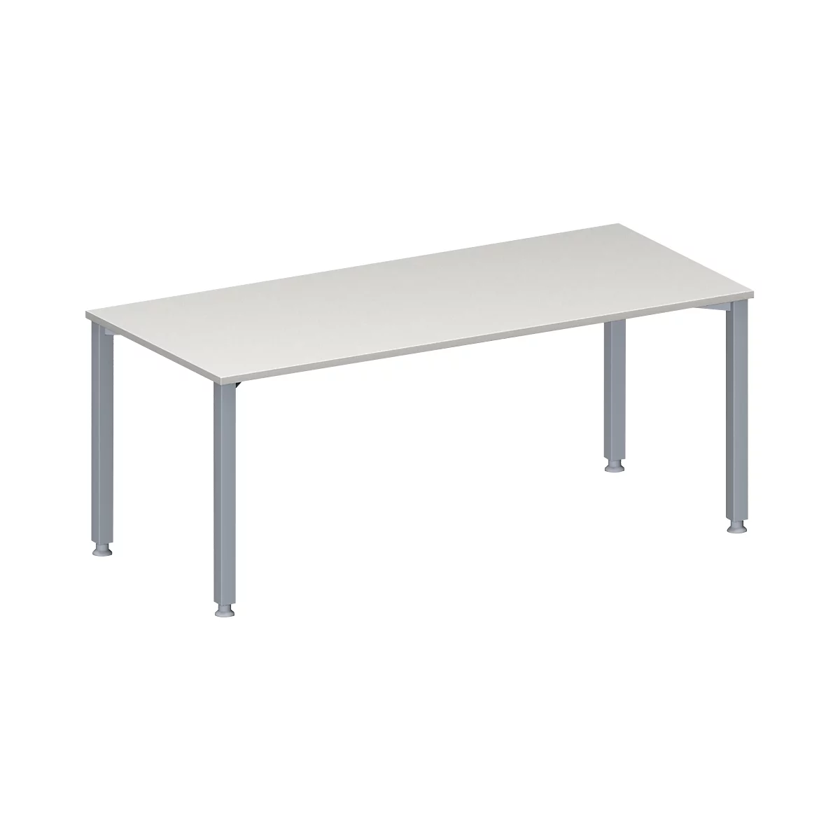 Schäfer Shop Genius Mesa de reuniones MODENA FLEX, ajustable en altura, forma rectangular, 4 patas de tubo cuadrado, An 1800 x P 800 mm, gris luminoso