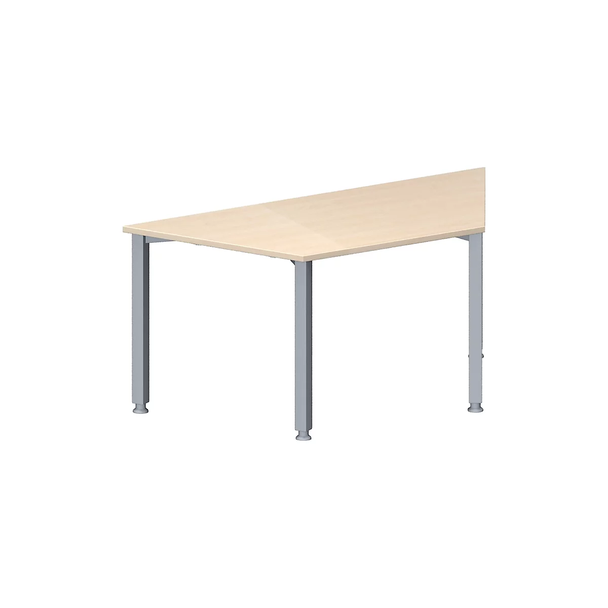 Schäfer Shop Genius Mesa de reuniones MODENA FLEX, ajustable en altura, forma trapecial, 4 patas de tubo cuadrado, An 1600 x P 800 mm, acabado en arce