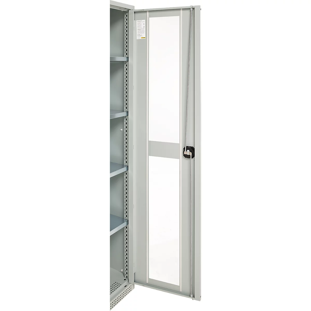 Schäfer Shop Genius metalen materiaalkast FS, met kijkvenster, ventilatiegaten, B 545 x D 520 x H 1950 mm, 5 OH, tot 250 kg, lichtgrijs/lichtgrijs