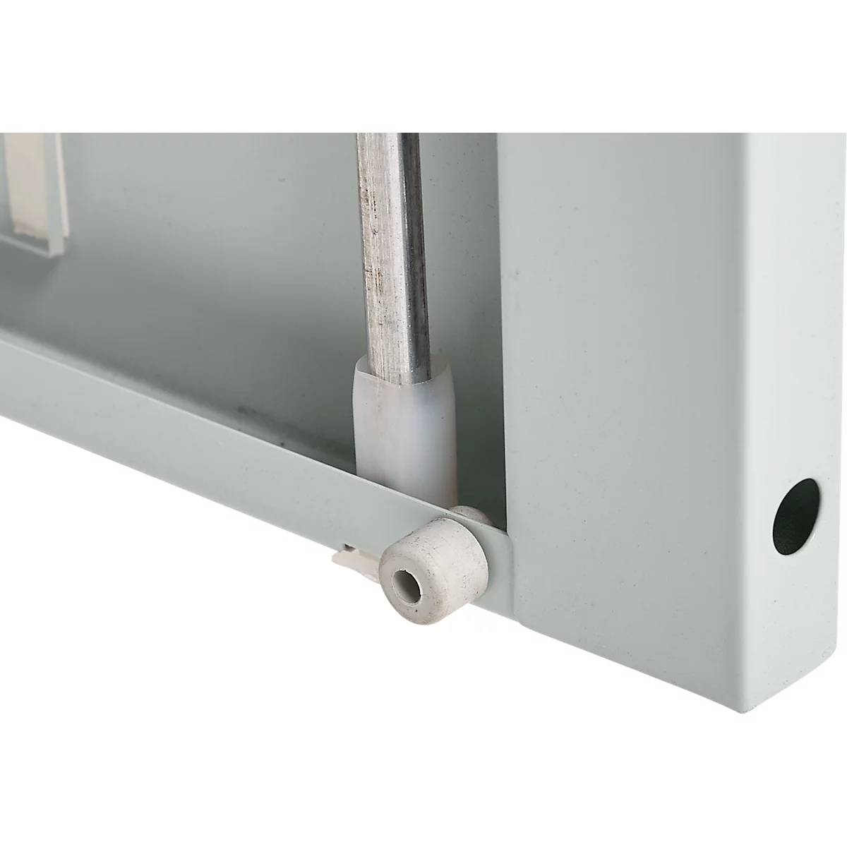 Schäfer Shop Genius metalen materiaalkast FS, met kijkvenster, ventilatiegaten, B 545 x D 520 x H 1950 mm, 5 OH, tot 250 kg, lichtgrijs/lichtgrijs