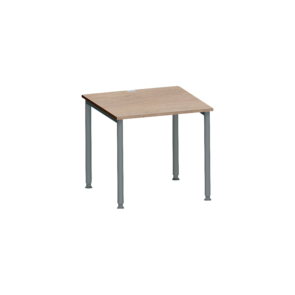 Schäfer Shop Genius MODENA FLEX bureau, 4-poots ronde buis, B 800 x D 800 mm, eiken/antraciet