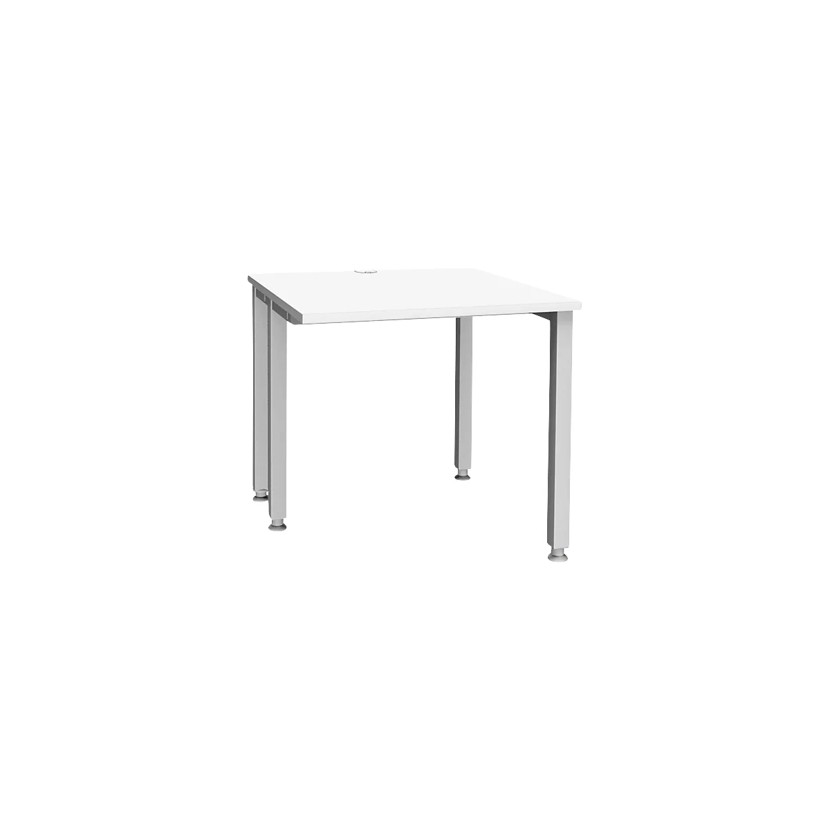 Schäfer Shop Genius MODENA FLEX bureau, 4-poots vierkante buis, ingekorte zijpanelen, B 800 mm, wit