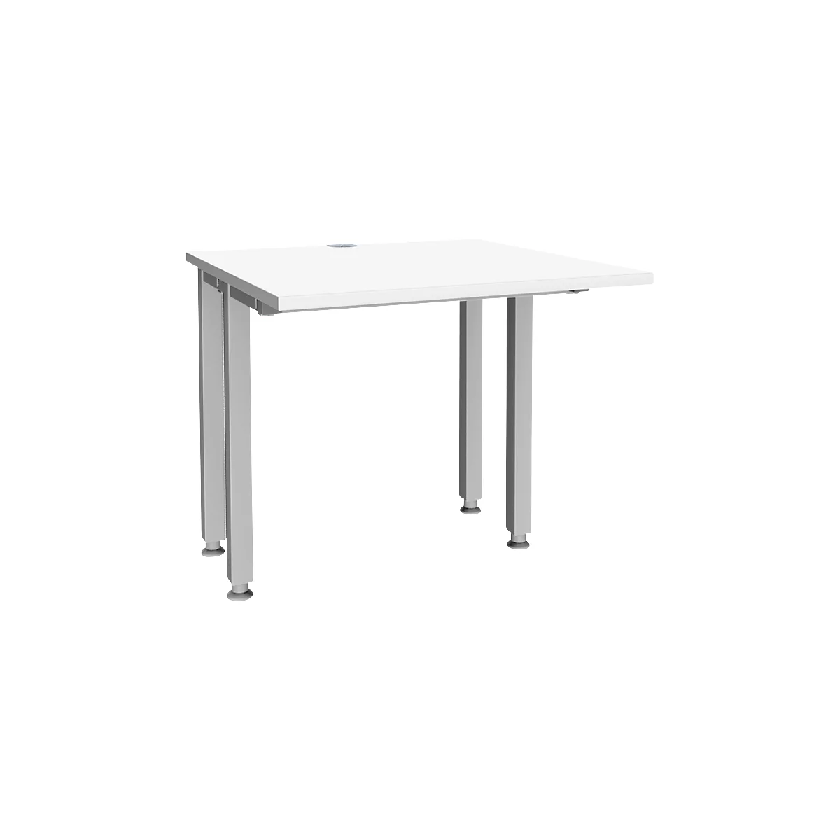 Schäfer Shop Genius MODENA FLEX bureau, 4-poots vierkante buis, ingekorte zijpanelen, B 800 mm, wit