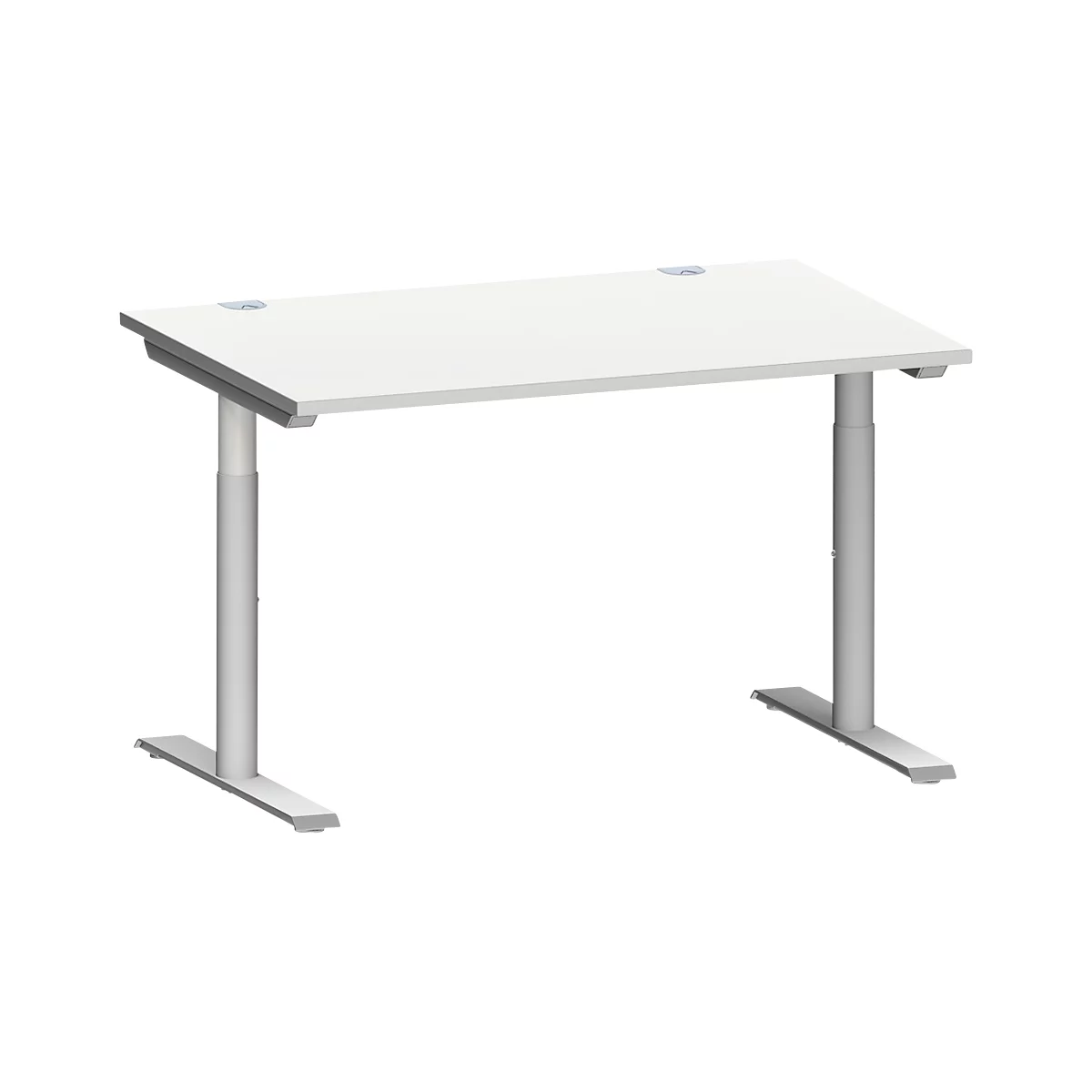 Schäfer Shop Genius MODENA FLEX bureau, T-poot ronde buis, B 1200 x D 800 mm, lichtgrijs