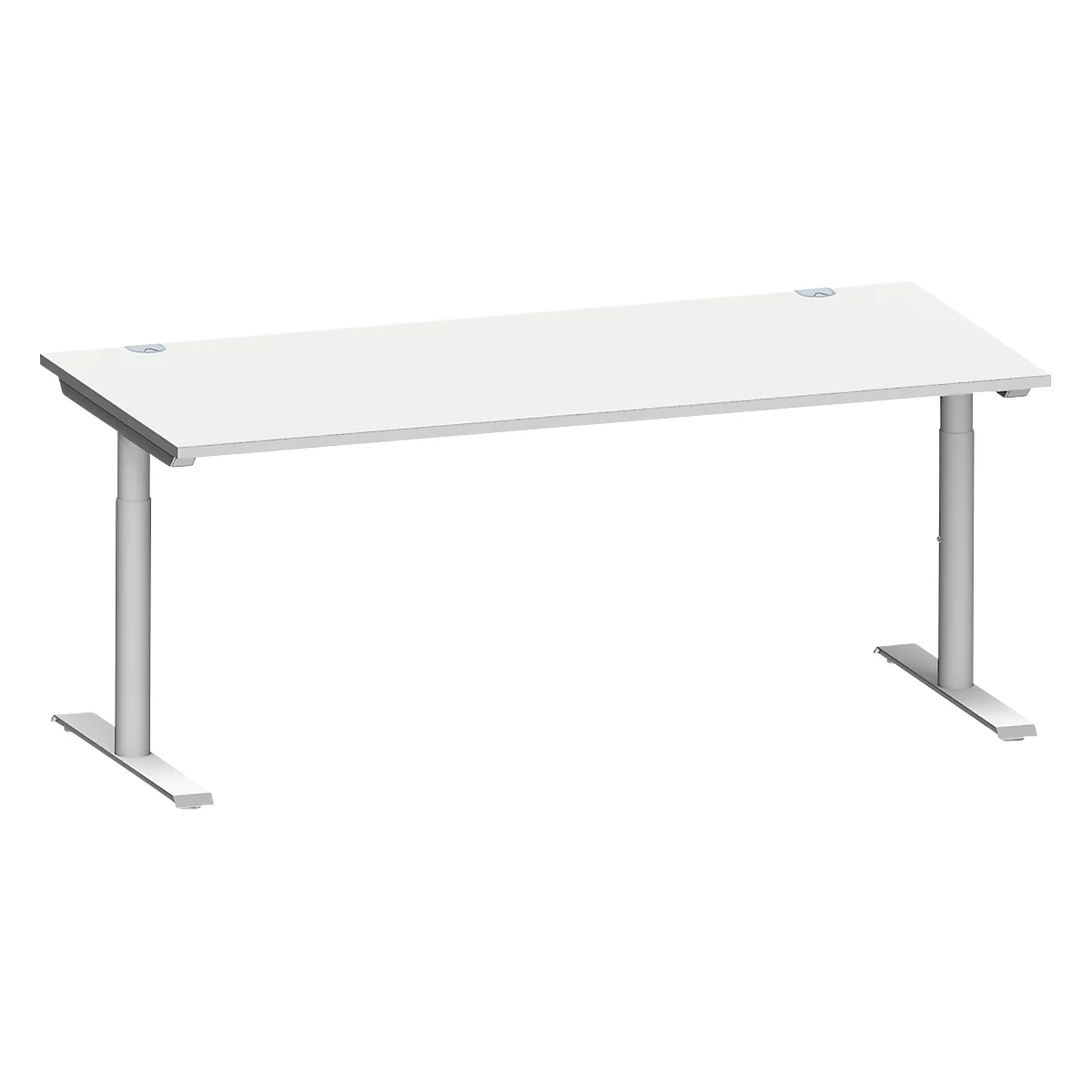 Schäfer Shop Genius MODENA FLEX bureau, T-poot ronde buis, B 1800 x D 800 mm, lichtgrijs