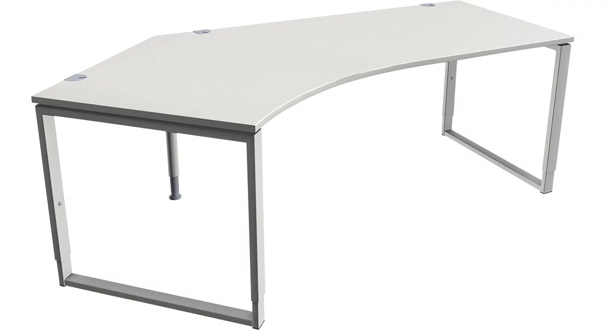 Schäfer Shop Genius MODENA FLEX escritorio angular, 135°, pie de fijación, fijación a la izquierda, de B, 2165 mm de ancho, gris claro