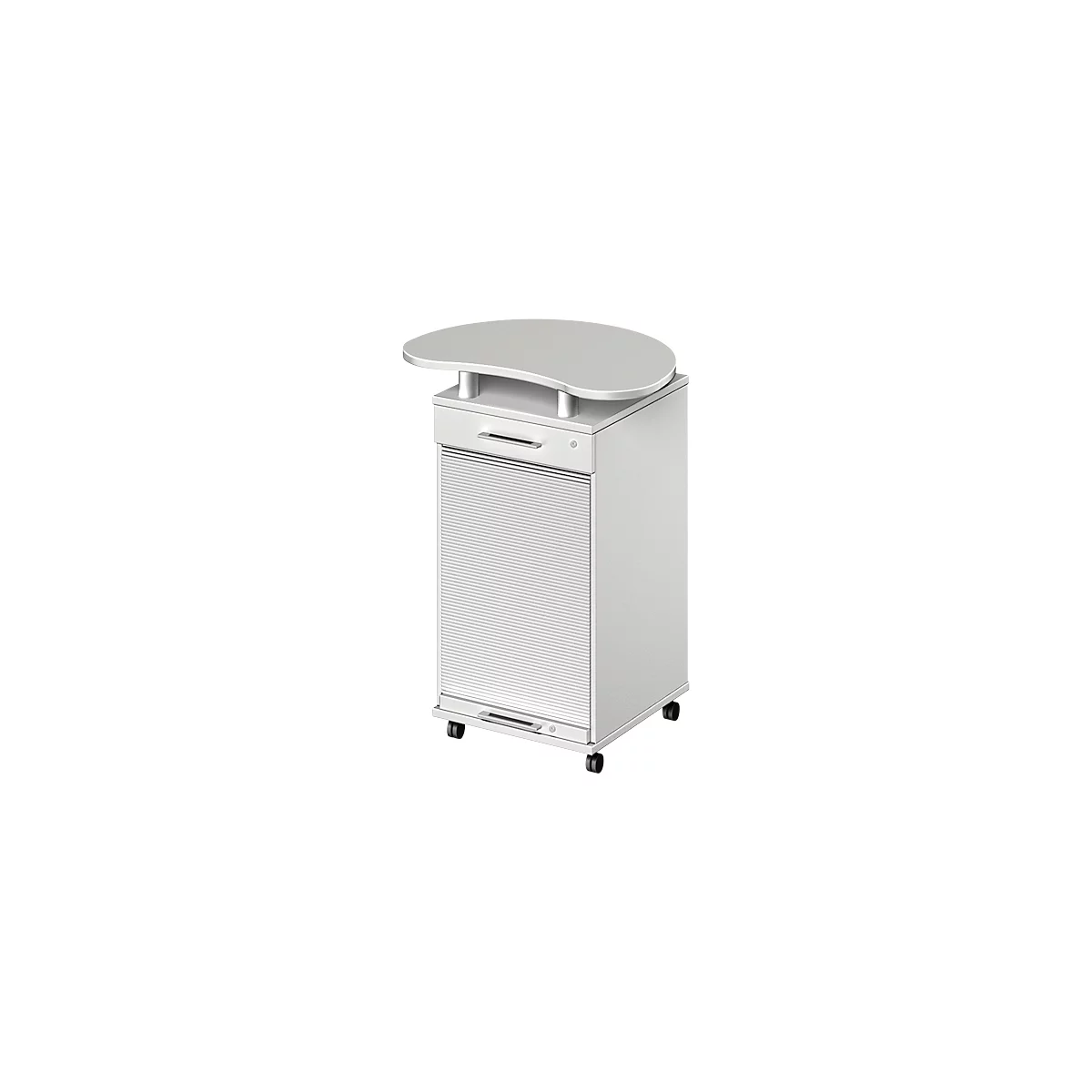 Schäfer Shop Genius Multifunctionele wagen TETRIS WOOD, B 822 x D 580 x H 1118 mm, lichtgrijs