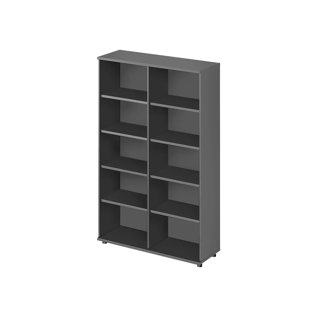 Schäfer Shop Genius open kast TETRIS WOOD, 5 OH, hoogte incl. glijders, B 1200 mm, grafiet
