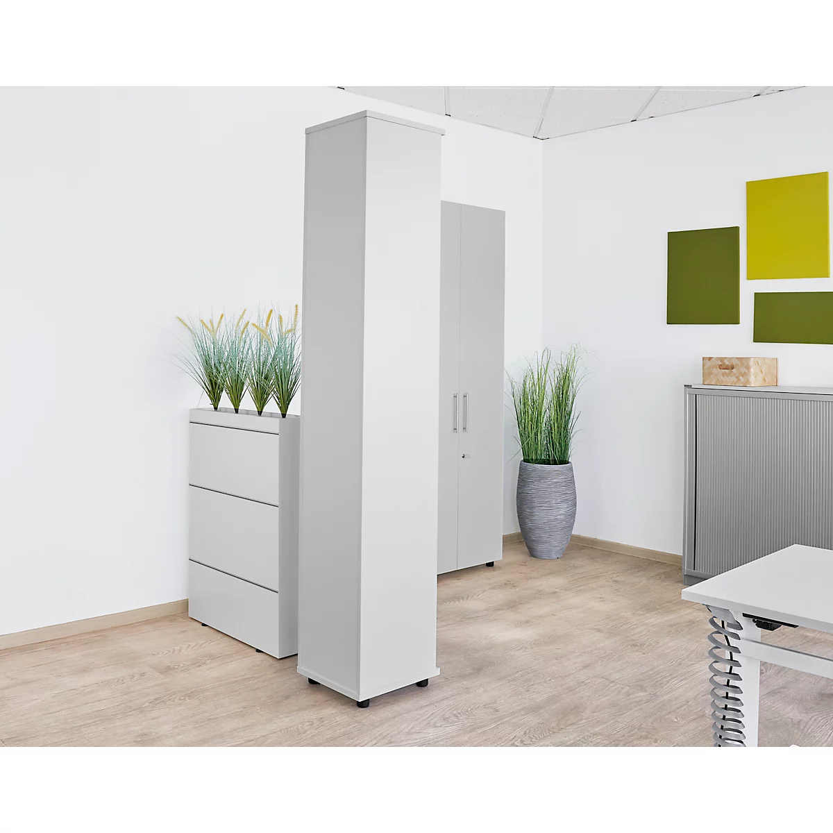Schäfer Shop Genius open kast TETRIS WOOD, 6 OH, hoogte incl. glijders, B 400 mm, lichtgrijs