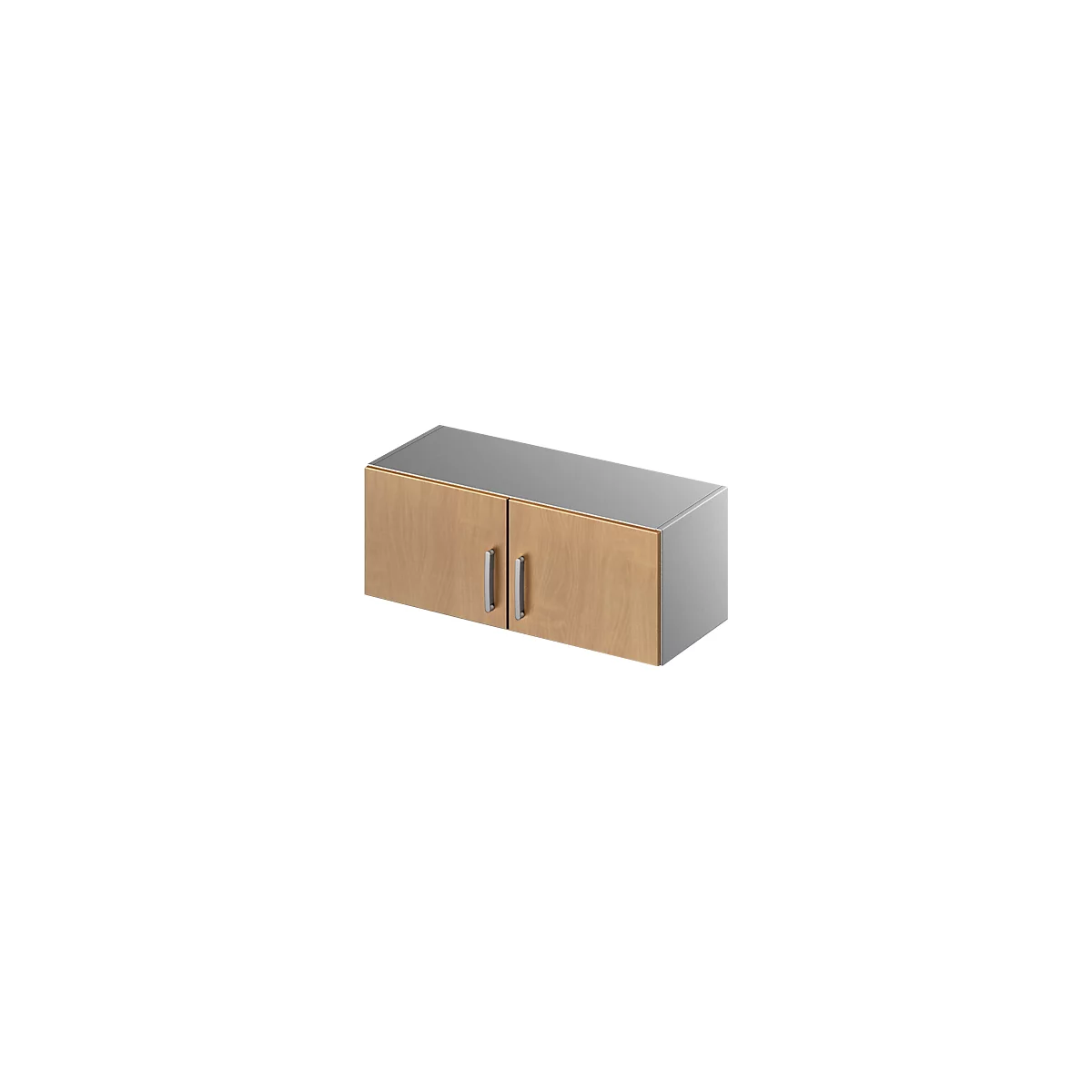Schäfer Shop Genius Opzetkast TETRIS SOLID, stalen romp, 1 ordnerhoogte, B 1000 mm, beukenpatroon/blank aluminium