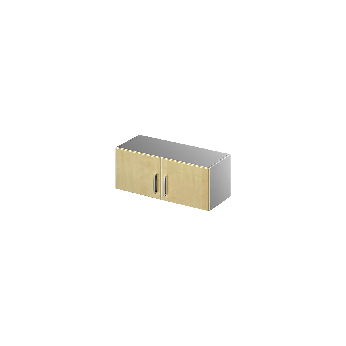 Schäfer Shop Genius Opzetkast TETRIS SOLID, stalen romp, 1 ordnerhoogte, B 1000 mm, esdoornpatroon/blank aluminium