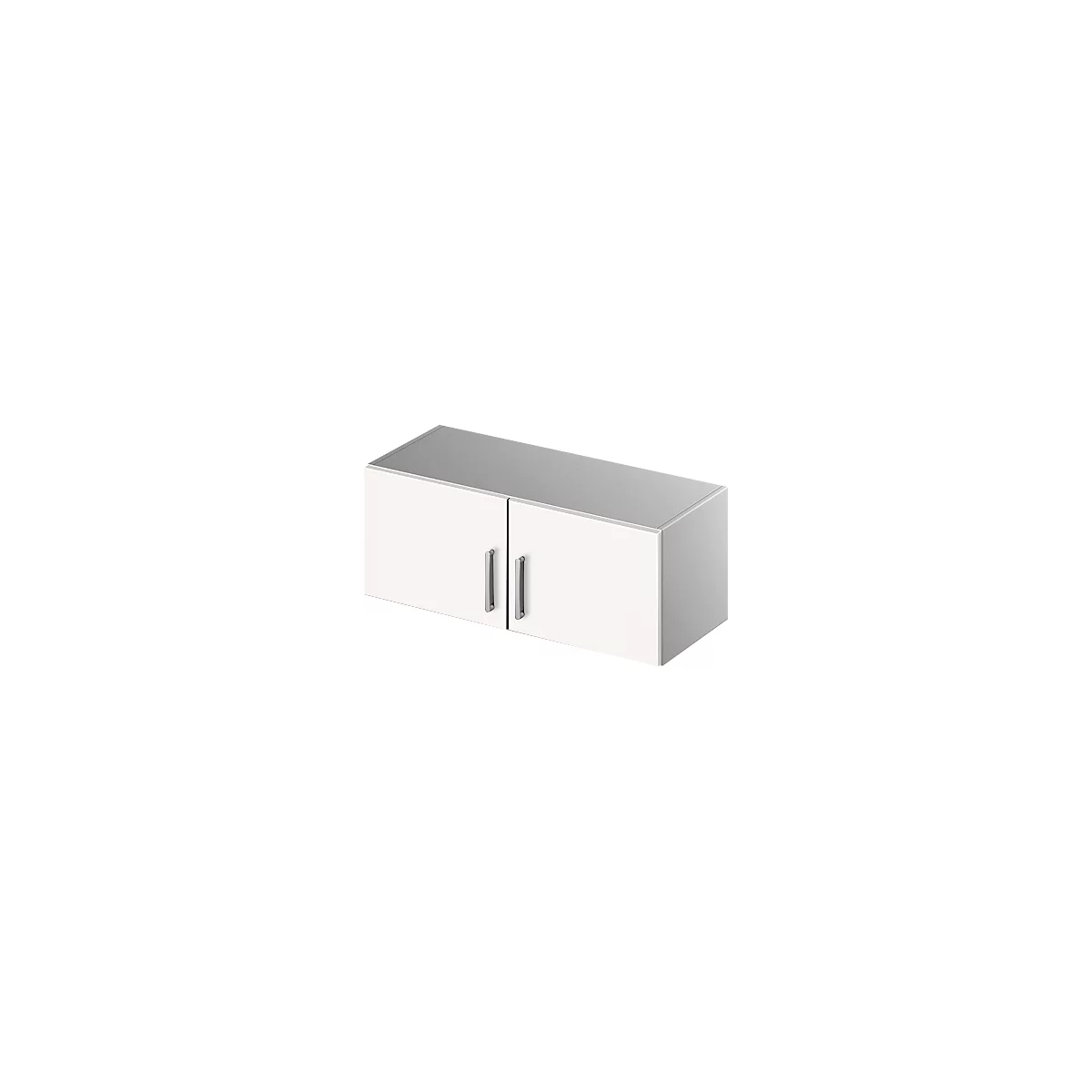Schäfer Shop Genius Opzetkast TETRIS SOLID, stalen romp, 1 ordnerhoogte, B 1000 mm, wit/blank aluminium