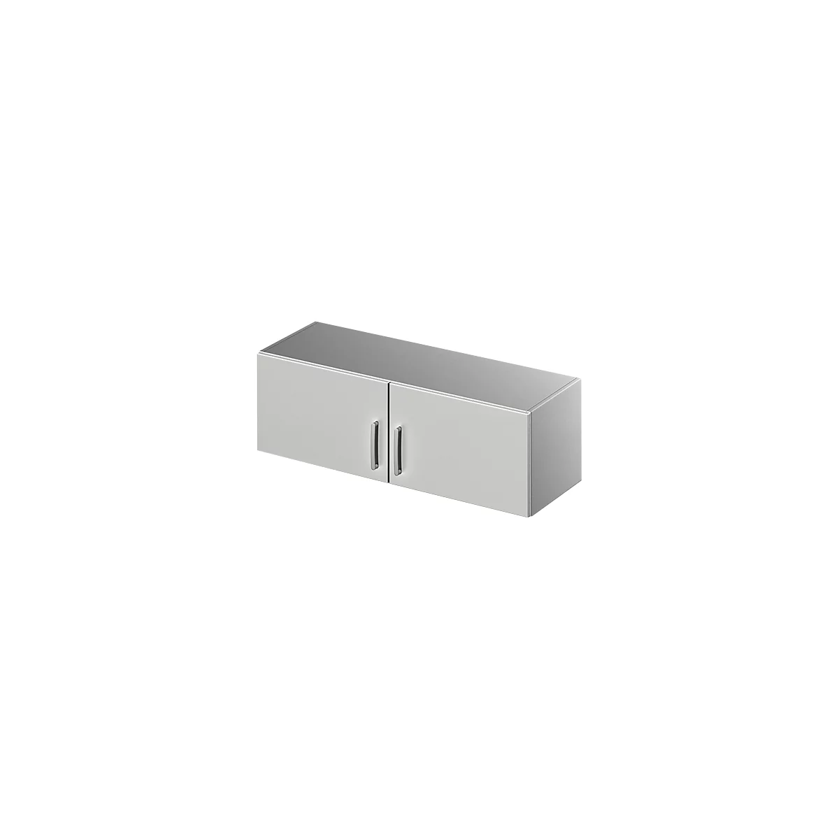 Schäfer Shop Genius Opzetkast TETRIS SOLID, stalen romp, 1 ordnerhoogte, B 1200 mm, lichtgrijs/blank aluminium